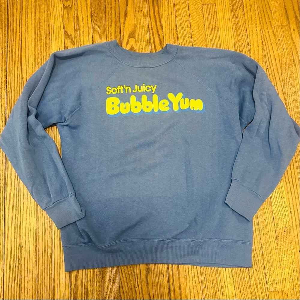 Vintage 80s Blue Bubble Yum Sweatshirt Soft’n Juicy S/M bubblegum pop